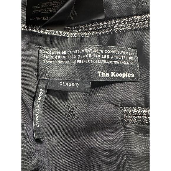 The Kooples Mens Wool Herringbone Long Sleeve Blazer Coat Gray Size 48 Lined - Picture 5 of 9